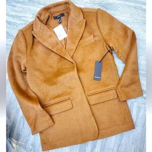 Forever 21 Camel career wool coat jacket Sz Small New with tags